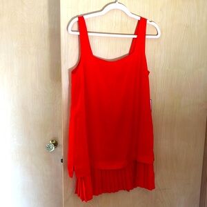 Laundry by Shelli Segal RED pleated dress SZ 10